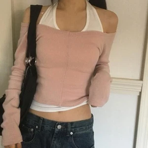 랩튼 겉기모 절개 슬림 브이넥 니트 티셔츠